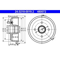 Brake Drum ATE 24.0218-0019.2
