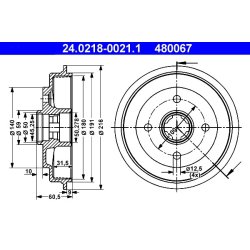 Brake Drum ATE 24.0218-0021.1 OE Ref 4320401B00