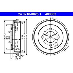 Brake Drum ATE 24.0218-0025.1 OE Ref 4320650Y10