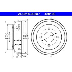 Brake Drum ATE 24.0218-0028.1