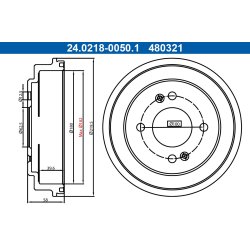 Brake Drum ATE 24.0218-0050.1 OE Ref 5841107000