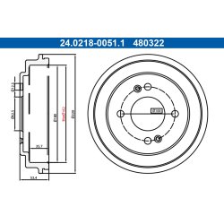 Brake Drum ATE 24.0218-0051.1 OE Ref 584111Y000