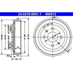 Brake Drum ATE 24.0218-5001.1 OE Ref 5974792