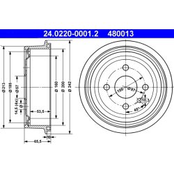 Brake Drum ATE 24.0220-0001.2 OE Ref 568054