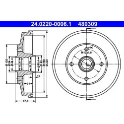 Brake Drum ATE 24.0220-0006.1 OE Ref 0K30A26251A