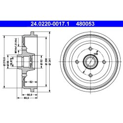 Brake Drum ATE 24.0220-0017.1 OE Ref 893501615A