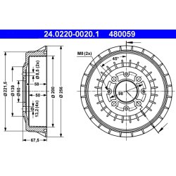 Brake Drum ATE 24.0220-0020.1 OE Ref 11183502070