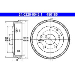 Brake Drum ATE 24.0220-0043.1