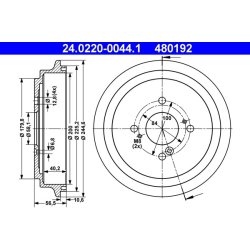 Brake Drum ATE 24.0220-0044.1 OE Ref 4351160G10