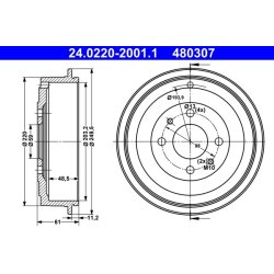 Brake Drum ATE 24.0220-2001.1 OE Ref 424754