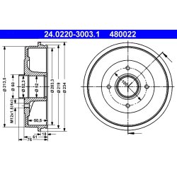 Brake Drum ATE 24.0220-3003.1