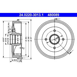 Brake Drum ATE 24.0220-3013.1 OE Ref 424741