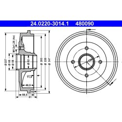 Brake Drum ATE 24.0220-3014.1 OE Ref 424740