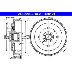 Brake Drum ATE 24.0220-3018.2 OE Ref MB316558