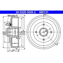 Brake Drum ATE 24.0220-3020.2 OE Ref 4145506