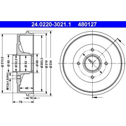 Brake Drum ATE 24.0220-3021.1