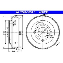 Brake Drum ATE 24.0220-3034.1