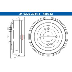 Brake Drum ATE 24.0220-3044.1 OE Ref 584111G000