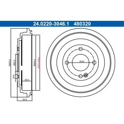 Brake Drum ATE 24.0220-3046.1 OE Ref 584111R000