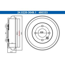 Brake Drum ATE 24.0220-3049.1 OE Ref 432065FA0B