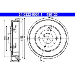 Brake Drum ATE 24.0222-0001.1 OE Ref 42610SM4010