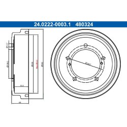 Brake Drum ATE 24.0222-0003.1 OE Ref 4351167D01