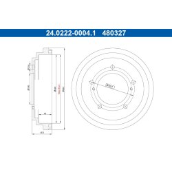 Brake Drum ATE 24.0222-0004.1 OE Ref 4351181A01