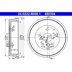 Brake Drum ATE 24.0222-8008.1 OE Ref 4243128100