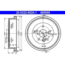 Brake Drum ATE 24.0222-8024.1