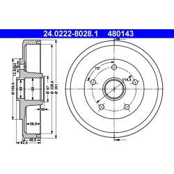 Brake Drum ATE 24.0222-8028.1 OE Ref GJ2126251A