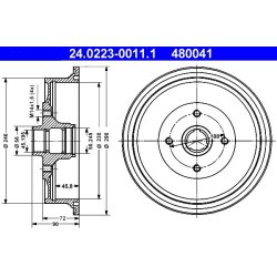Brake Drum ATE 24.0223-0011.1 OE Ref 443501615B