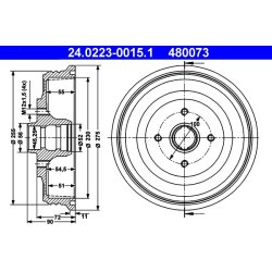 Brake Drum ATE 24.0223-0015.1 OE Ref 6K9501615