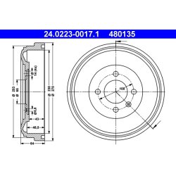 Brake Drum ATE 24.0223-0017.1 OE Ref 191609617A