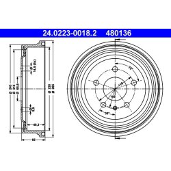 Brake Drum ATE 24.0223-0018.2 OE Ref 90538928