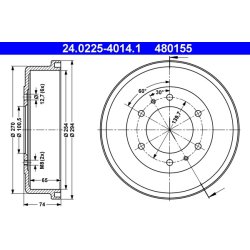 Brake Drum ATE 24.0225-4014.1 OE Ref 432060F001