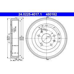 Tambour de frein ATE 24.0225-4017.1 pour LAND ROVER FREELANDER OE SDC100110