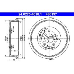 Brake Drum ATE 24.0225-4018.1