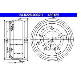 Brake Drum ATE 24.0228-0002.1 OE Ref 9160399