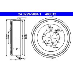 Brake Drum ATE 24.0229-5004.1 OE Ref 4243135180