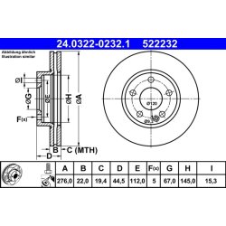 Brake Disc ATE 24.0322-0232.1 OE Ref A1694210812