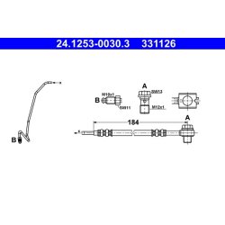Brake Hose ATE 24.1253-0030.3 OE Ref 8E0611763K