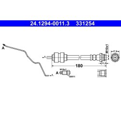 Brake Hose ATE 24.1294-0011.3 OE Ref 1460250