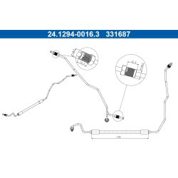 Flexible de frein ATE 24.1294-0016.3 pour RENAULT, GRAND, MEGANE, SCENIC