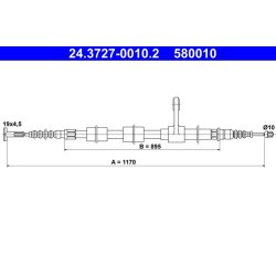 Brake Cable ATE 24.3727-0010.2 OE Ref 46542755