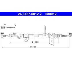 Brake Cable ATE 24.3727-0012.2 OE Ref 60630814