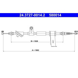 Câble de frein ATE 24.3727-0014.2 pour ALFA ROMEO BRERA, SPIDER