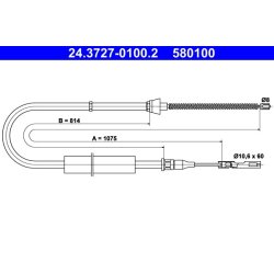 Brake Cable ATE 24.3727-0100.2 OE Ref 8Z0609721F
