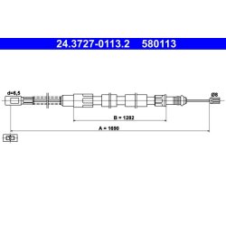 Câble de frein ATE 24.3727-0113.2 pour VW LT OE 281609702