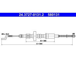 Brake Cable ATE 24.3727-0131.2 OE Ref 701609701