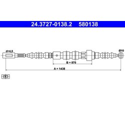 Câble de frein ATE 24.3727-0138.2 pour AUDI 100, 200 OE 443609721A